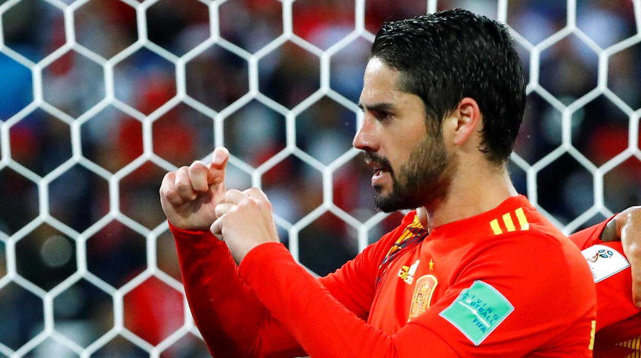 Isco tras marcar con España en el partido del Mundial ante Marruecos