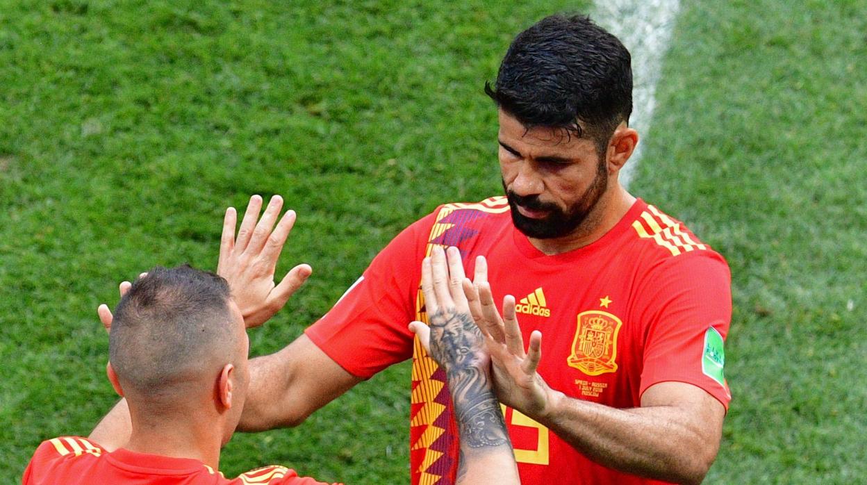 Aspas ha entrado por Diego Costa en el partido ante Rusia