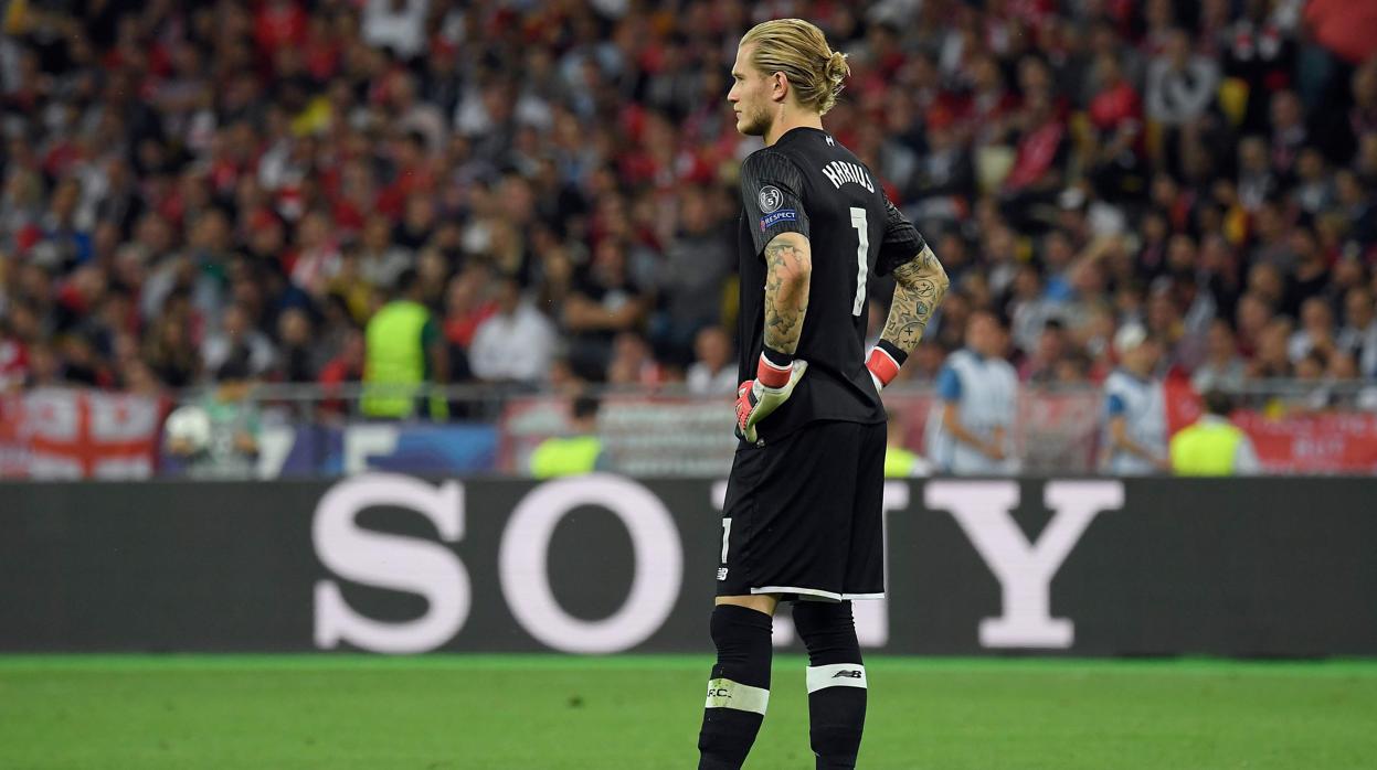 Karius, durante la final de la Champions League ante el Real Madrid