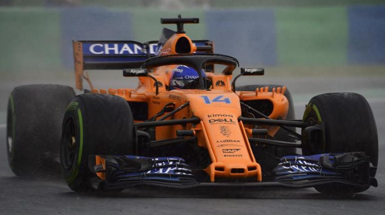 Fernando Alonso durante la clasificación del Gran Premio de Hungría