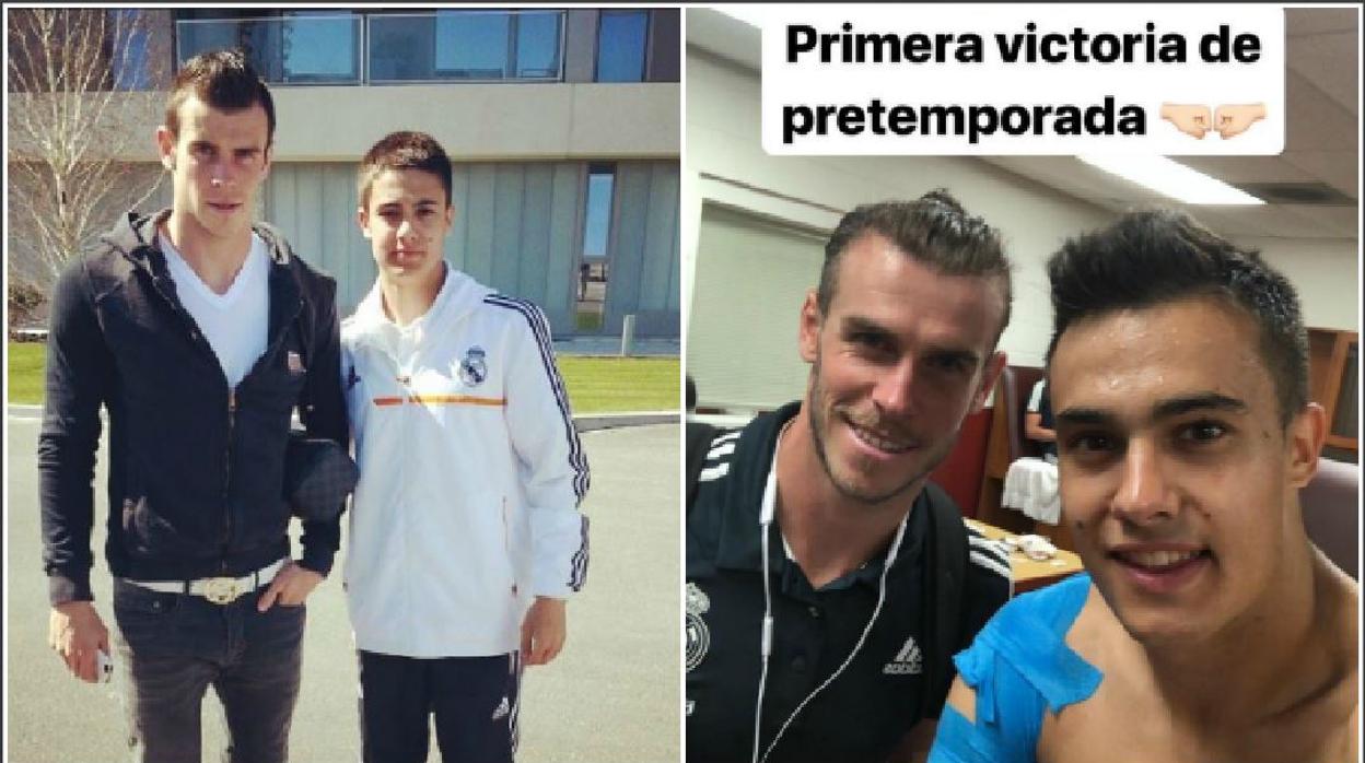 Sergio Reguilón y Gareth Bale en 2014 y la semana pasada