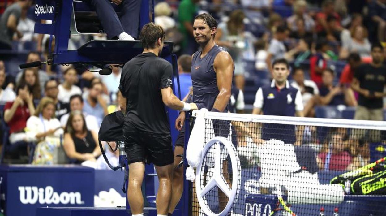 Rafael Nadal y David Ferrer durante el último partido del segundo en Grand Slams