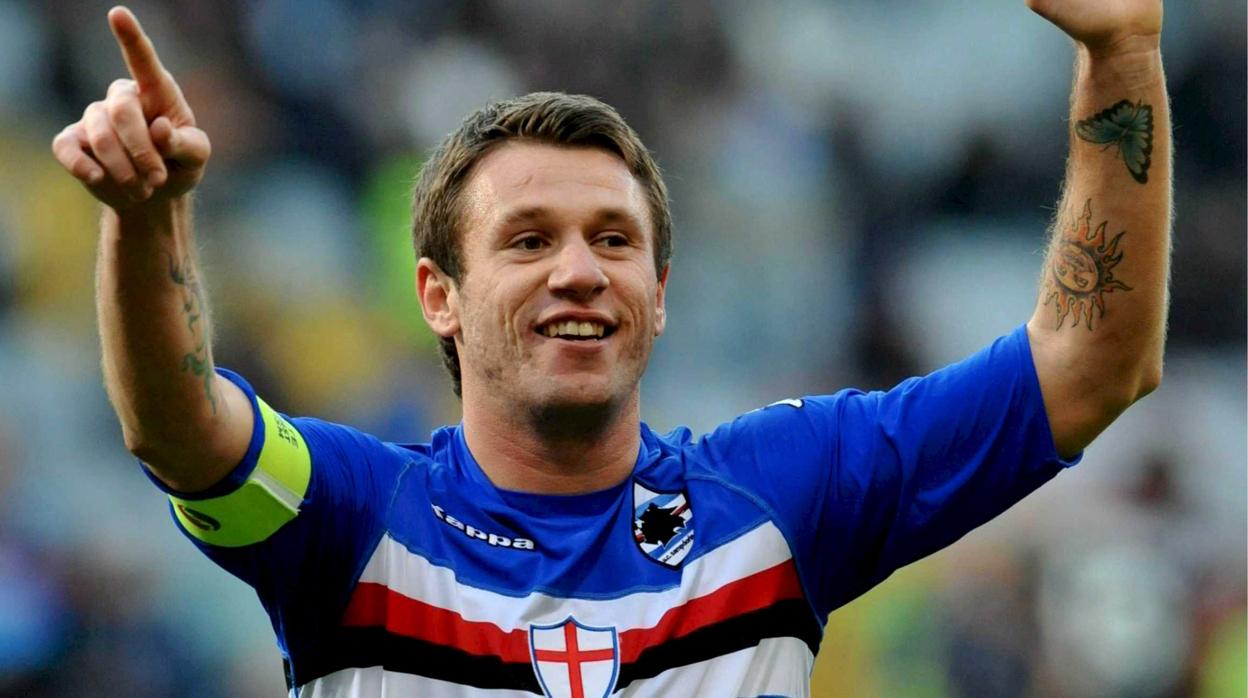 Antonio Cassano, durante un partido con la Sampdoria en el año 2008