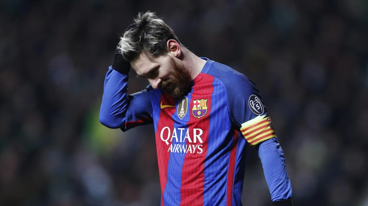 Leo Messi durante un partido de Champions