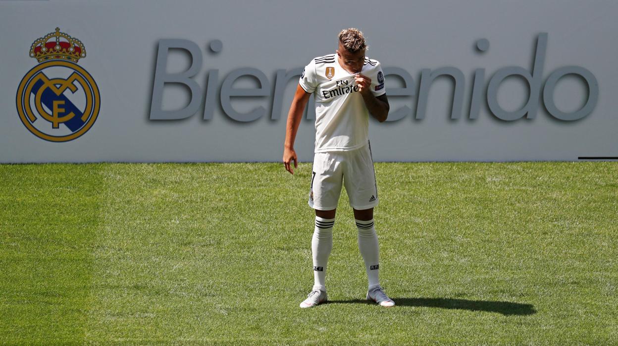 Mariano, en su presentación con el Real Madrid