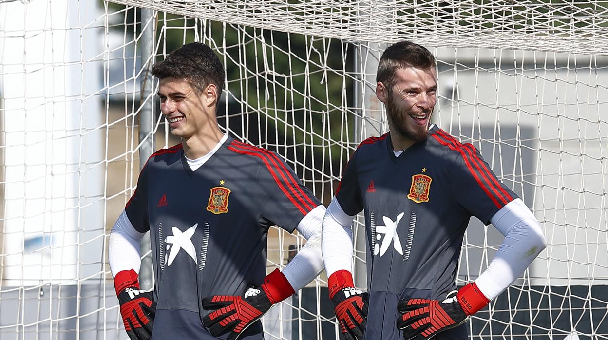 Kepa y De Gea, el pasado miércoles