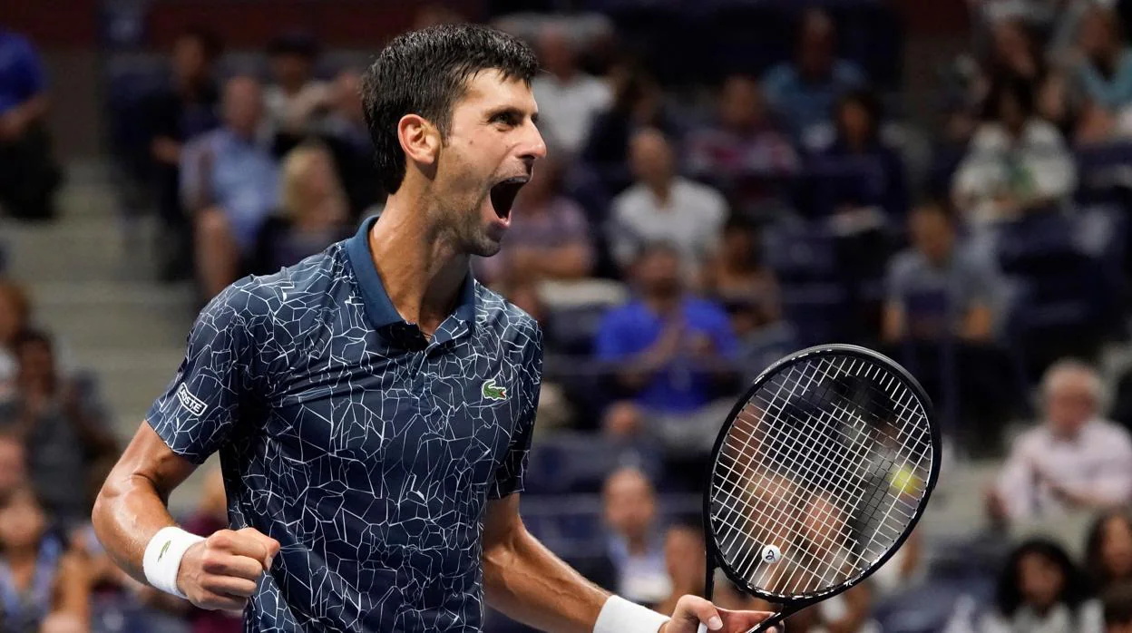 Djokovic celebra el pase a la final del Abierto de Estados Unidos