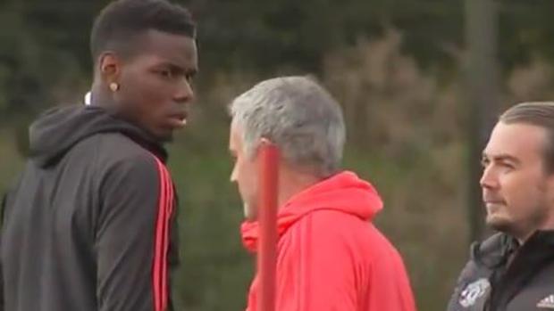 El tenso cara a cara entre Mourinho y Pogba