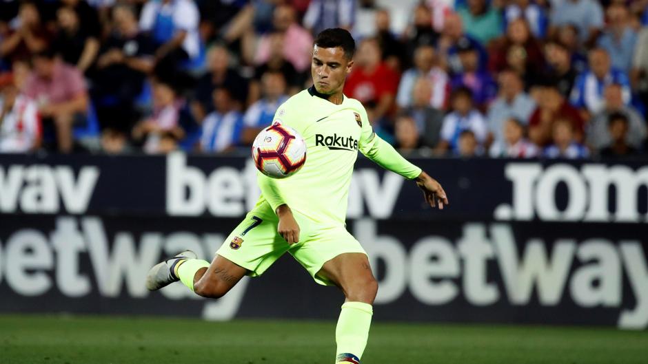 Gol de Coutinho (0-1) en el Leganés 2-1 Barcelona