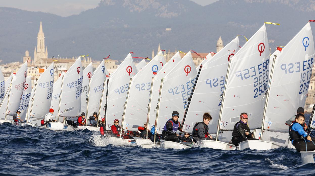 Salida de la clase Optimist en la edición 2017 del Trofeo Ciutat de Palma