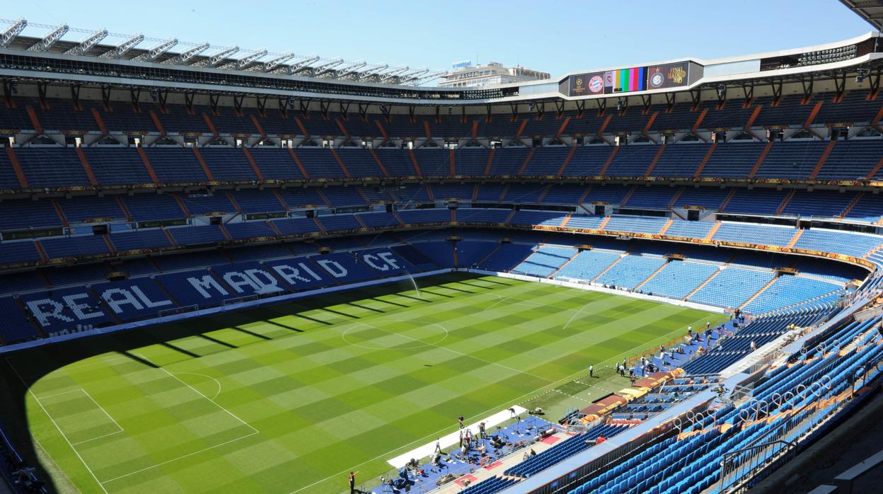 Vista del estadio Santiago bernabéu, donde se disputará la final de la Copa Libertadores