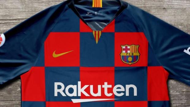 Así sería el rompedor diseño de la nueva camiseta «ajedrezada» del Barcelona