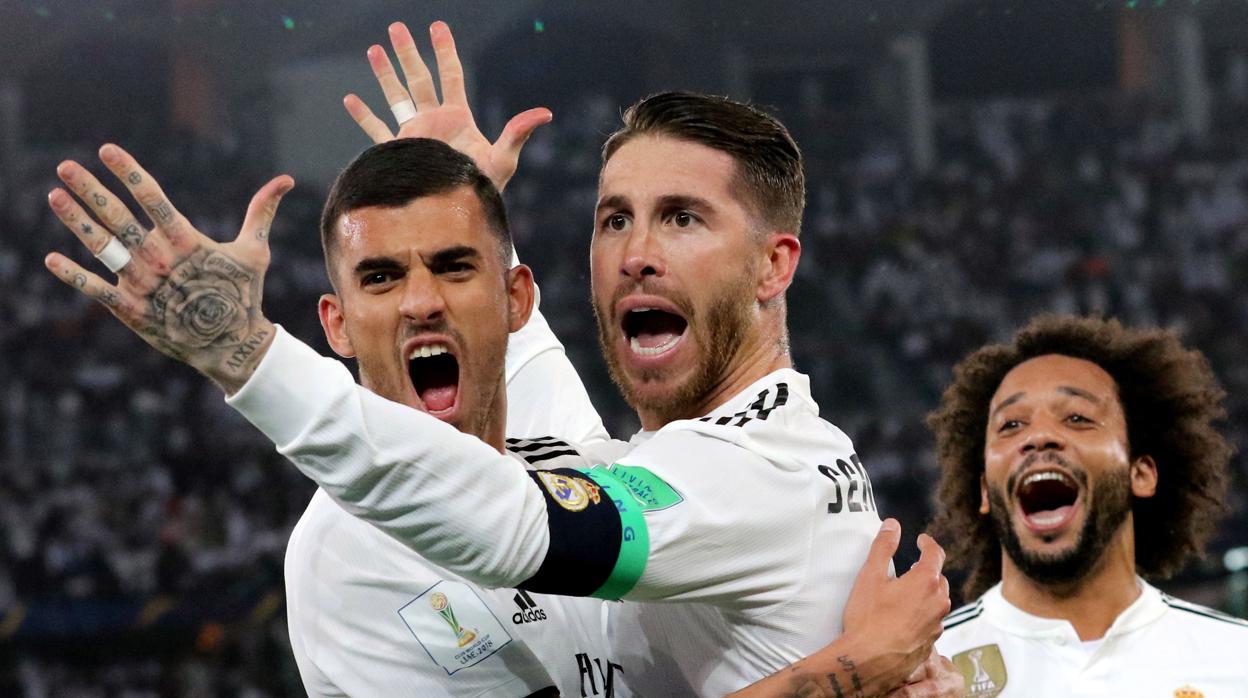 Los madridistas celebran un gol en la final del Mundial de Clubes