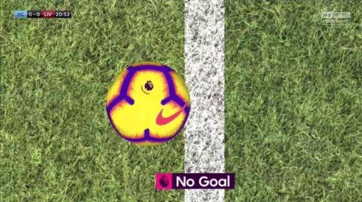 Captura de la tecnología de gol aplicada en la jugada