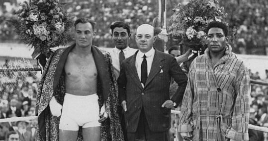 Mario Bosisio y Leone Jacovacci, antes de la pelea de 1928