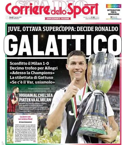 La prensa italiana se rinde a Cristiano Ronaldo
