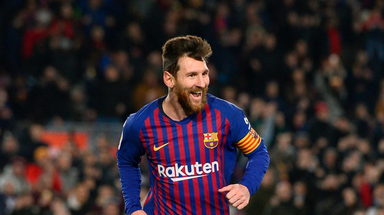 Leo Messi celebra uno de sus goles con el Barcelona