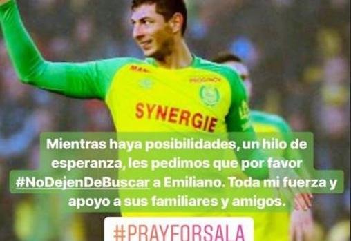 Messi pide que no dejen de buscar a Emiliano Sala