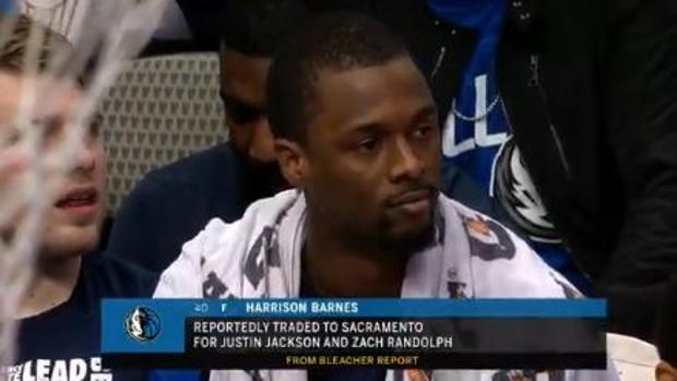 La cara de Harrison Barnes al ser traspasado en mitad de un partido