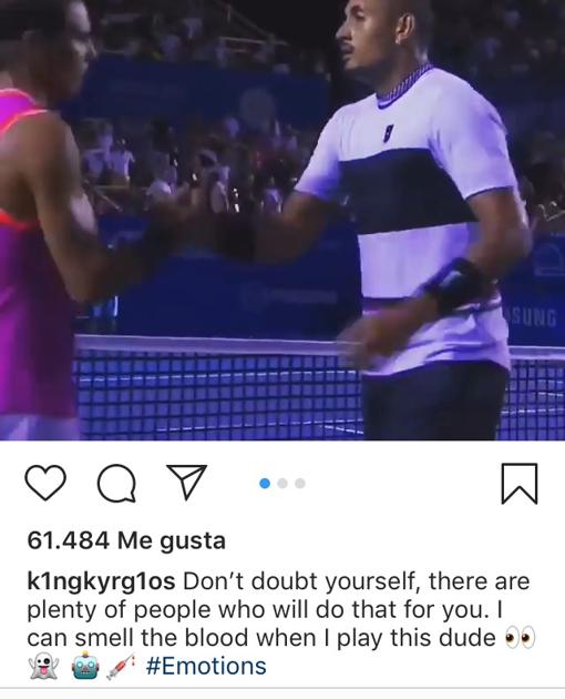 El vergonzoso mensaje de Kyrgios contra Nadal