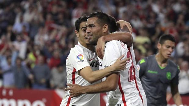 El gol de Ben Yedder de cabeza (3-1) en el Sevilla 5-2 Real Sociedad