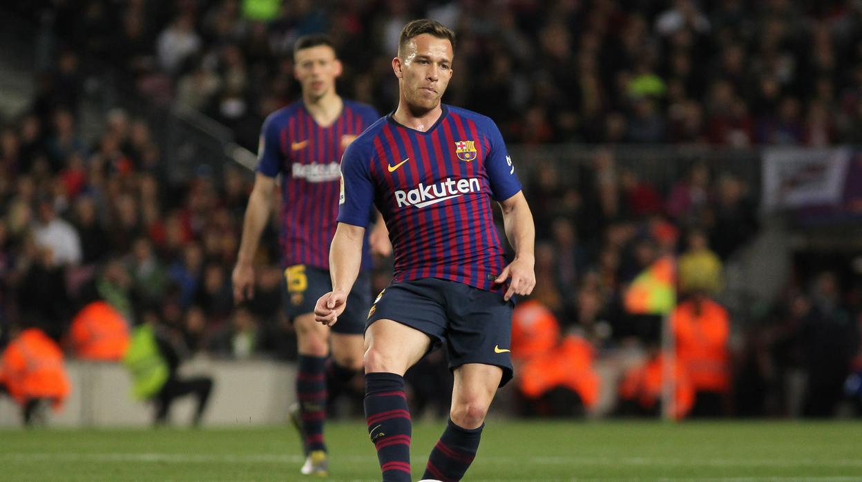 Arthur, en un partido del Barcelona