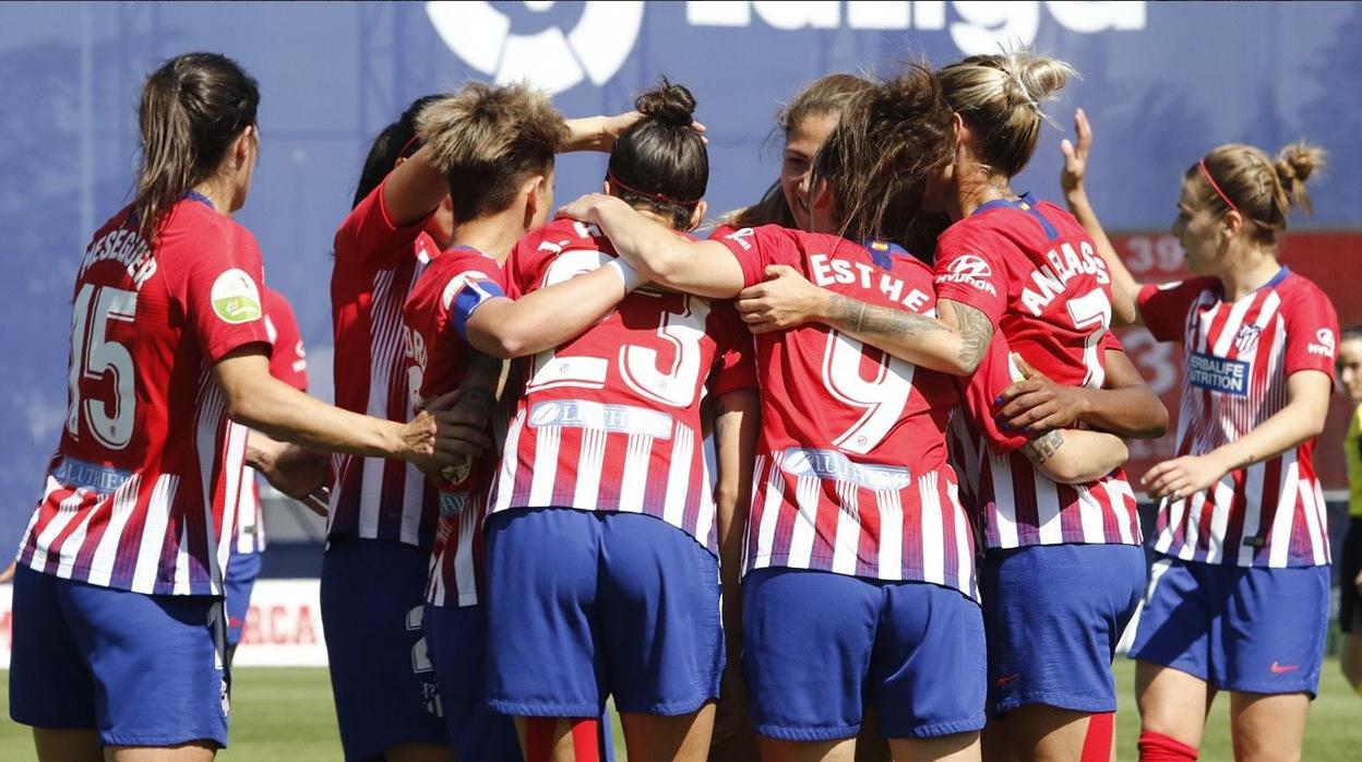 Las jugadoras del Atlético celebran un gol