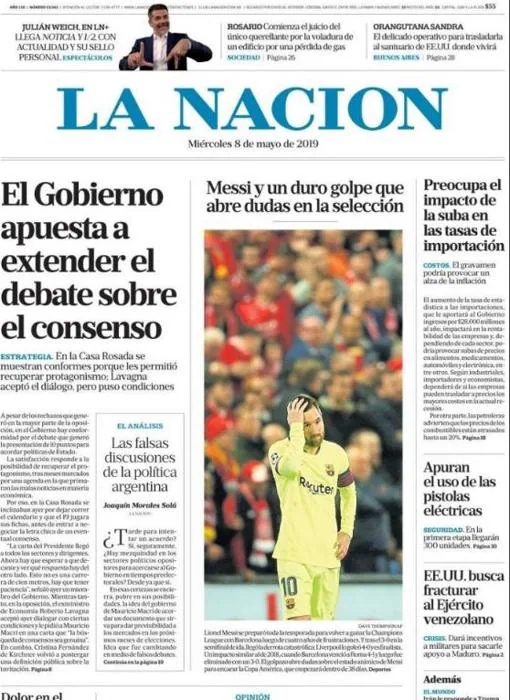 La prensa argentina, muy crítica con el Barcelona y Messi