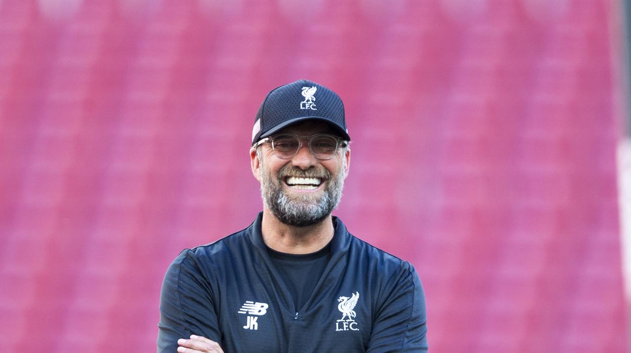 Klopp, durante el entrenamiento de ayer en el Metropolitano