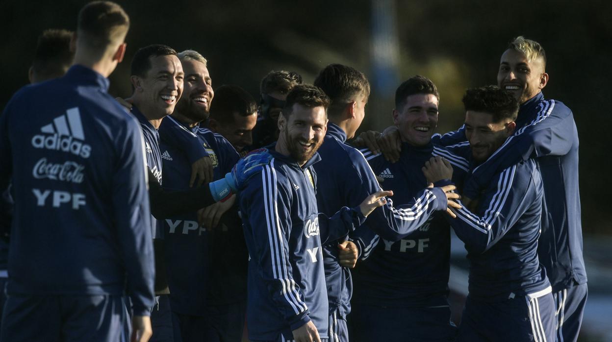 Messi, en un entrenamiento reciente con la selección argentina