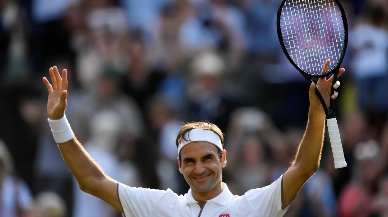 Roger Federer después de ganar su partido ante Nishikori