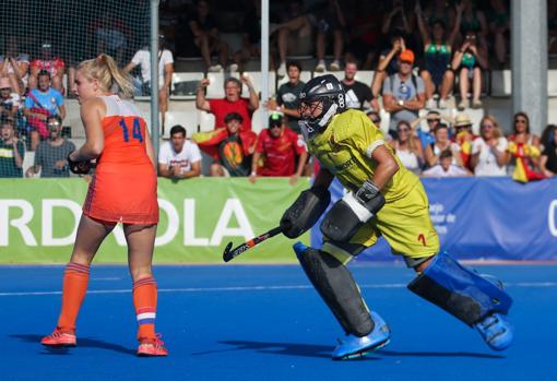 Clara Pérez, en la final ante Holanda