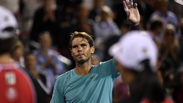 Rafa Nadal, en la final tras la retirada de Monfils