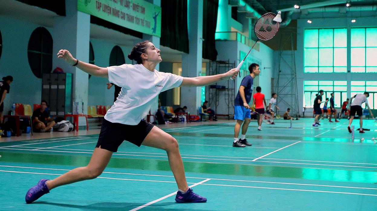 Carolina Marín, durante un entrenamiento en Ho Chi Minh