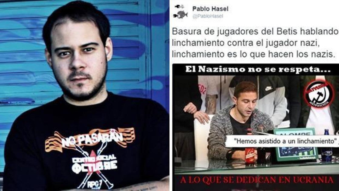 El fiscal ha pedido la absolución del rapero Hasel tras desear que se estrellara el avión del Betis