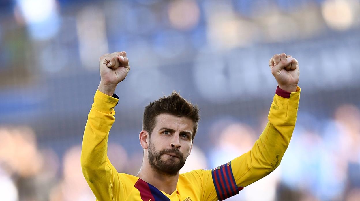 Gerard Piqué celebra la victoria en Getafe