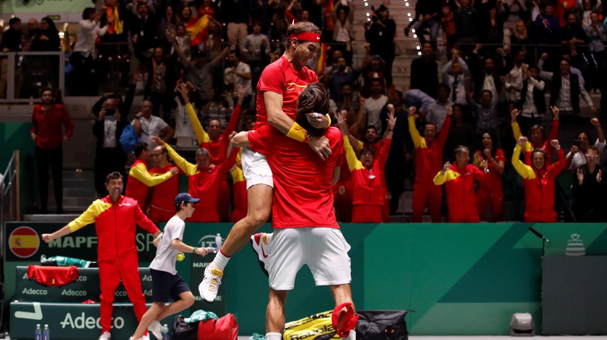 El conjunto español celebra el pase a la final de la Copa Davis