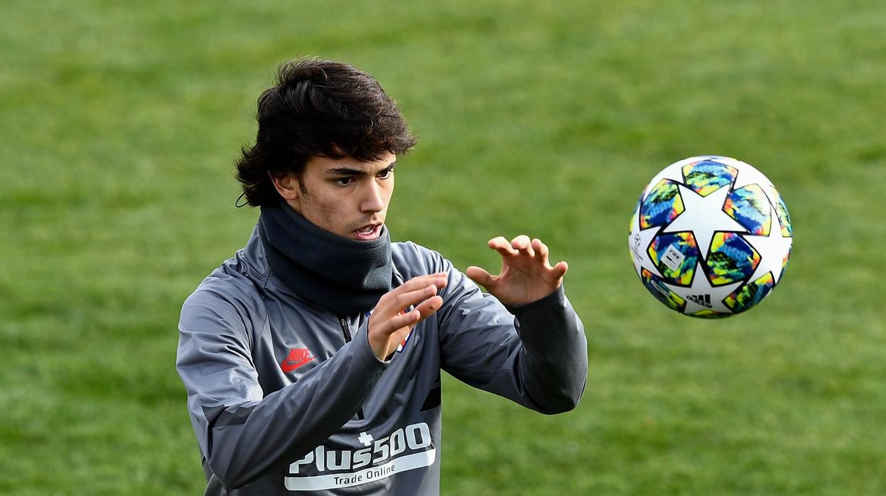 Joao Félix, en un entrenamiento del Atlético de Madrid, ha ganado el Golden Boy 2019