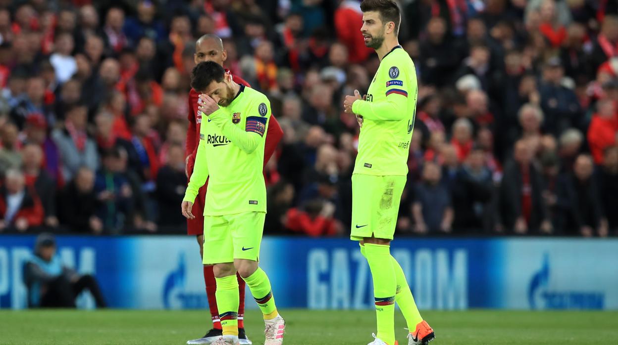 Messi y Piqué en Anfield