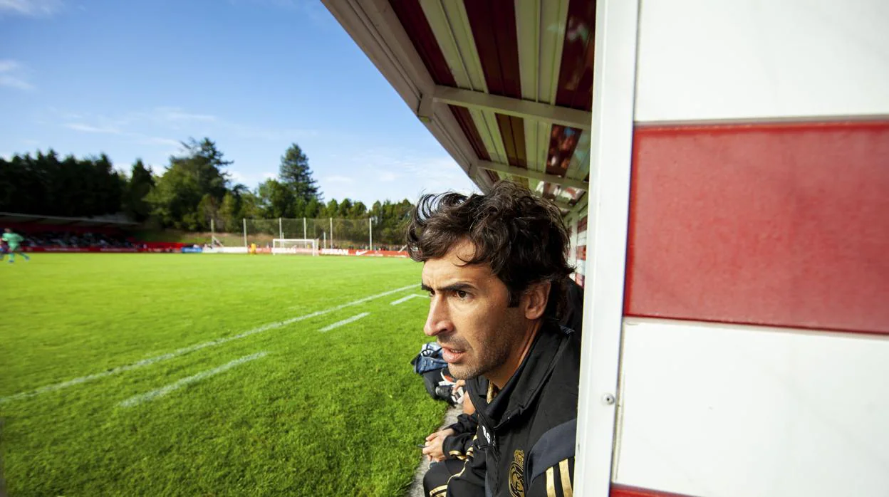 Raúl, en Mareo, durante el partido ante el Sporting B