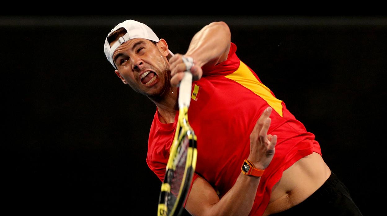 Nadal, durante el entrenamiento