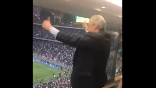 La celebración de Florentino Pérez en un palco del King Abdullah