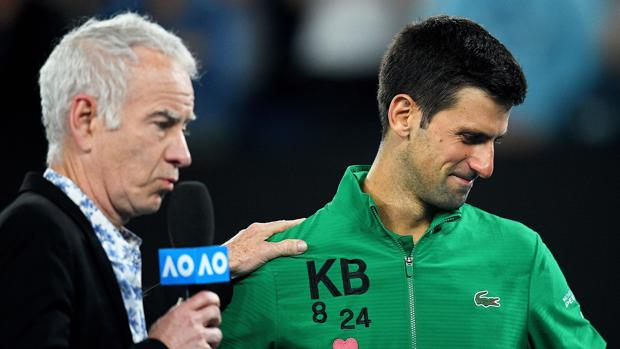 Djokovic rompe a llorar ante McEnroe al recordar a Kobe Bryant