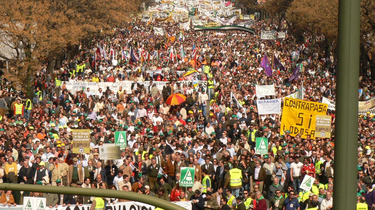 Manifestación en Madrid en defensa de la caza