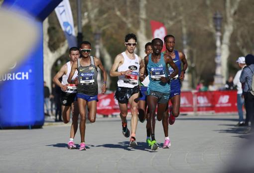 Javi Guerra, durante el Zurich Maratón de Sevilla 2020