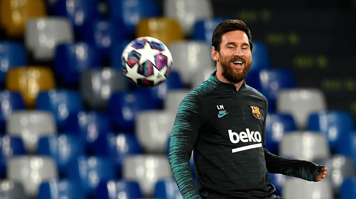 Messi, en el estadio de San Paolo