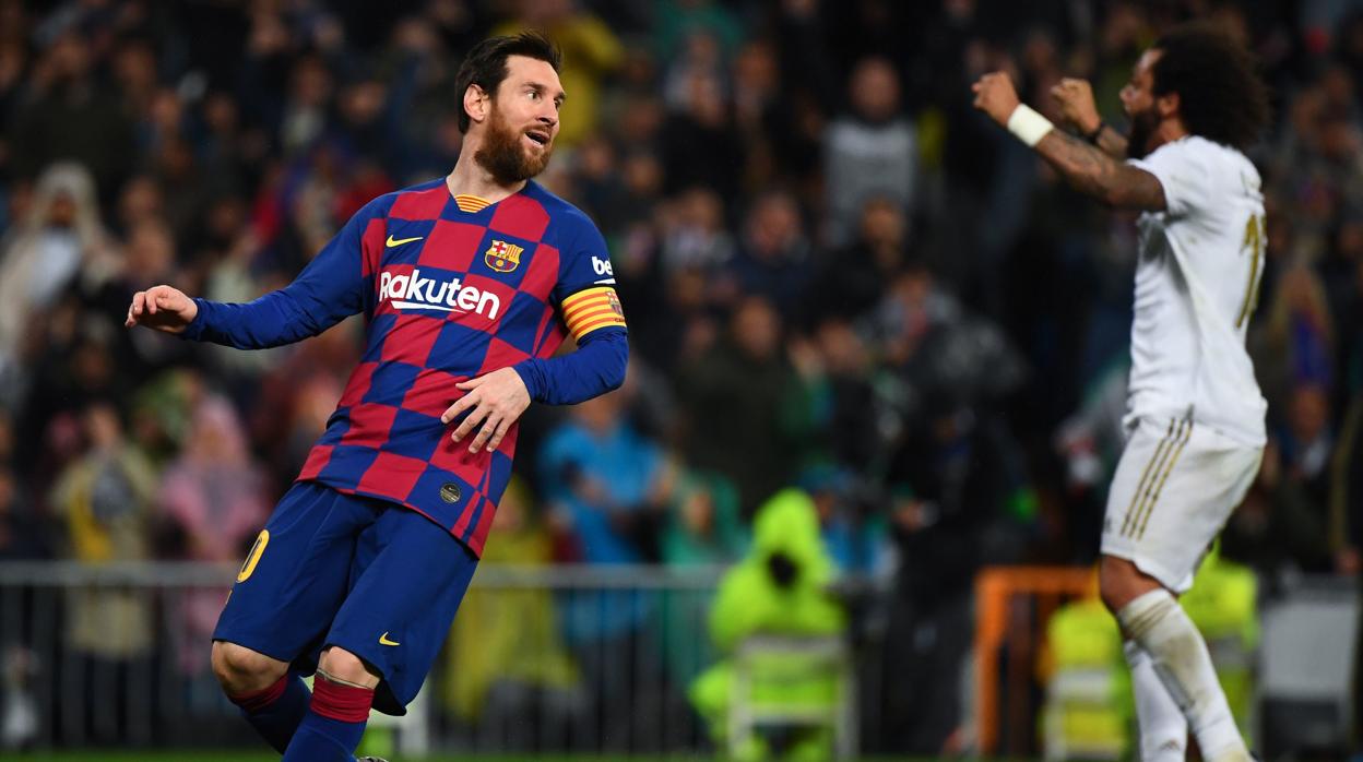 Marcelo, celebrando su acción defensiva ante Messi