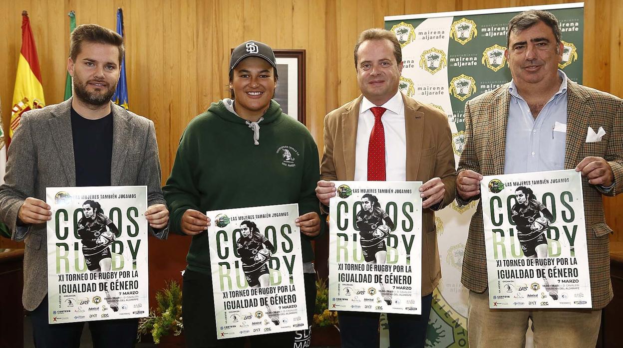 José Luis Girón, Krystal Murray, Antonio Conde y Julio Estalella