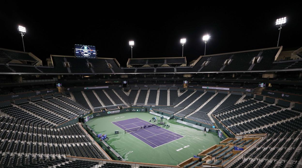 La pista central de Indian Wells, vacía