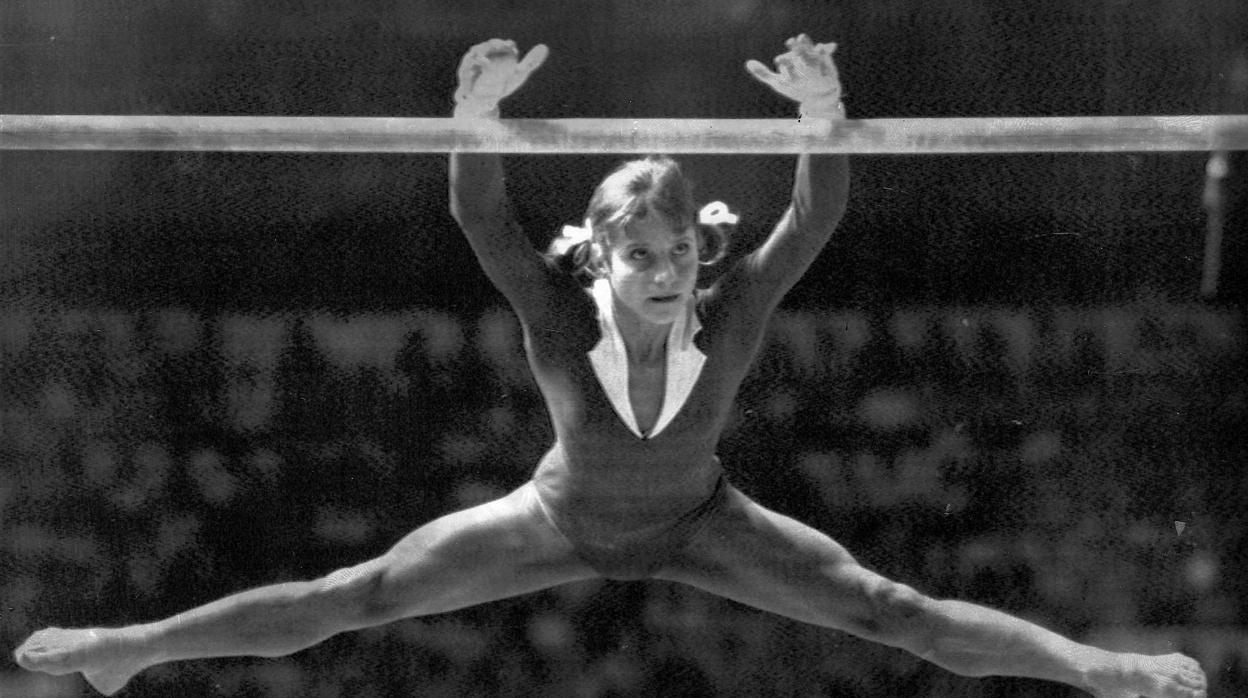 La soviética Olga Korbut, en los Juegos de Múnich 1972